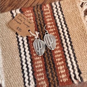 Sterling Cactus Earrings